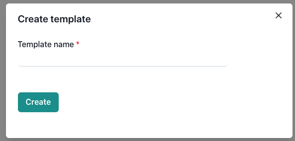 Create template popup