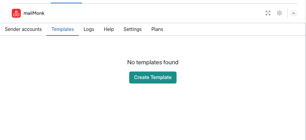 Empty templates page